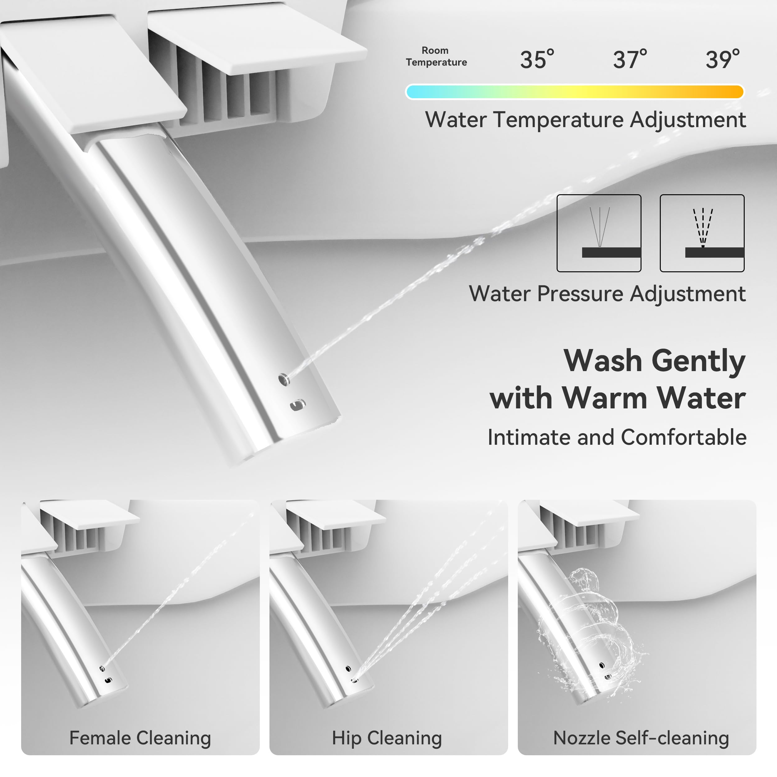 Homary Toilette Intelligente avec Réservoir Intégré, WC Japonais Couvercle entièrement Automatique sans Limitation de Pression d'Eau, Siège Chauffant et Séchage, Sortie Horizontale - WYQ14L1955