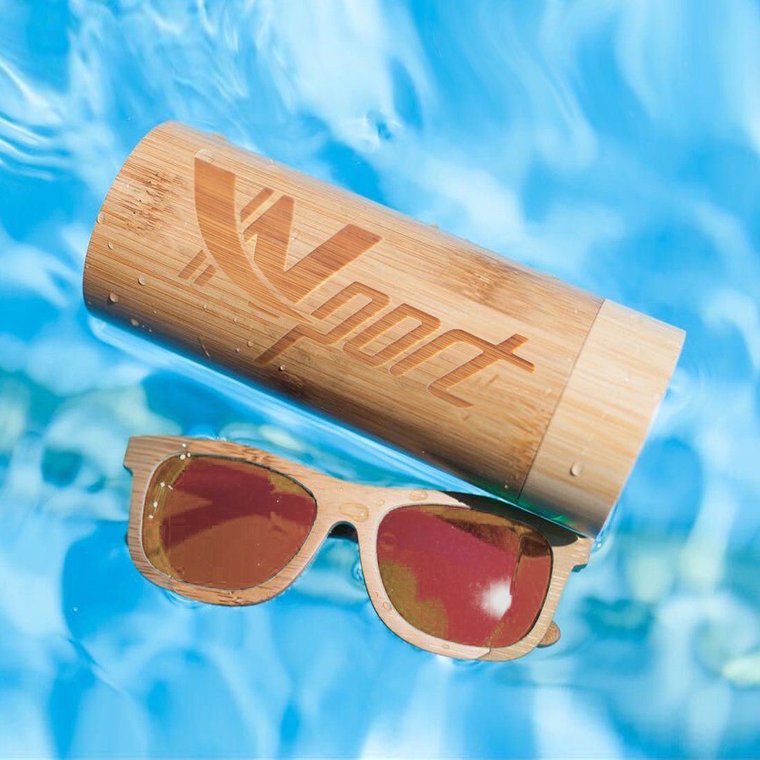 Ynport Bambus-Sonnenbrille für Herren/Damen, klassisches Design, mit Holz beschichtet, Vintage-Stil, Floating Eyewear