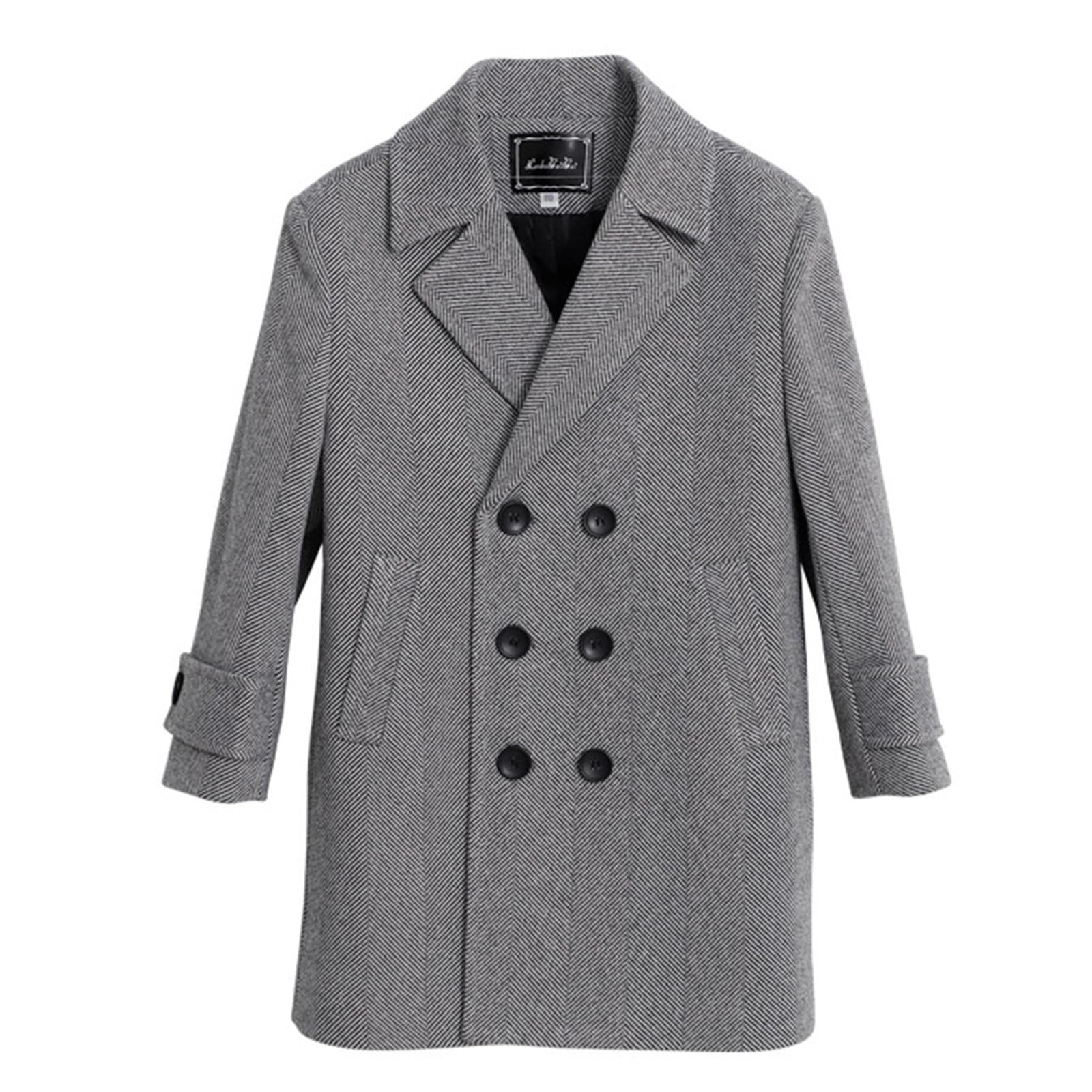 Manteau élégant Double-face En Laine Pour Garçon Toddler – Col V, Style Trench, 2025