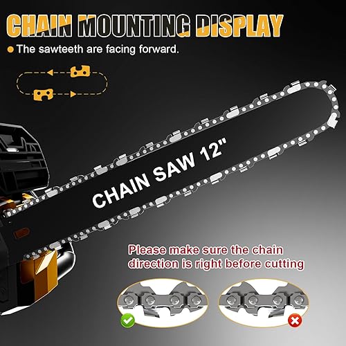 Miniatura 3 de Motosierra inalámbrica 3 en 1 para batería Dewalt de 20 V máxima, sierra de cadena portátil de mano de 12 pulgadas8 pulgadas6 pulgadas, 1000 W, sin