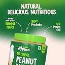 ALPINO Natural Peanut Butter Crunch 400g - 100% Roasted Peanuts - 30g Protein, No Added Sugar & Salt, Gluten Free – Plant Based, Unsweetened Peanut Butter Crunchy - as Seen on Shark Tank India gallery image
