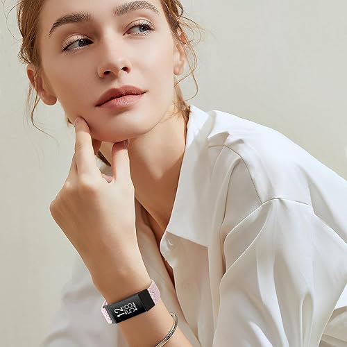 Miniatura 3 de Paquete de 10 correas elásticas trenzadas ajustables compatibles con Fitbit Charge 3Fitbit Charge 4 bandas para mujeres y hombres, pulseras