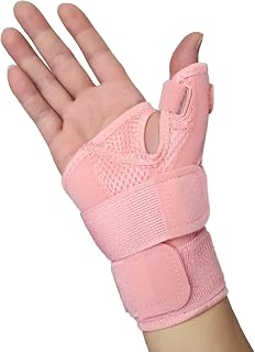 New Updated Thumb Brace for Women and Men, Reversible Trigger Thumb Splint for Day & Night Support, Breathable Thumb Stabilizer for Arthritis, Tendonitis, Sprains Thumb Pain Relief (Pink)