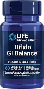 Life Extension Bifido GI Balance, probiotics, Bifidobacterium longum BB536 2 Billion CFU, Support Healthy Gut & Digestive Health, Gluten-Free, Non-GMO, Vegetarian, 60 Capsules