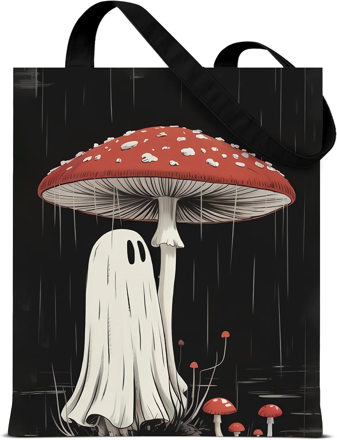 Spooky Ghost Halloween Canvas Tote Bag for Women Gothic Bags