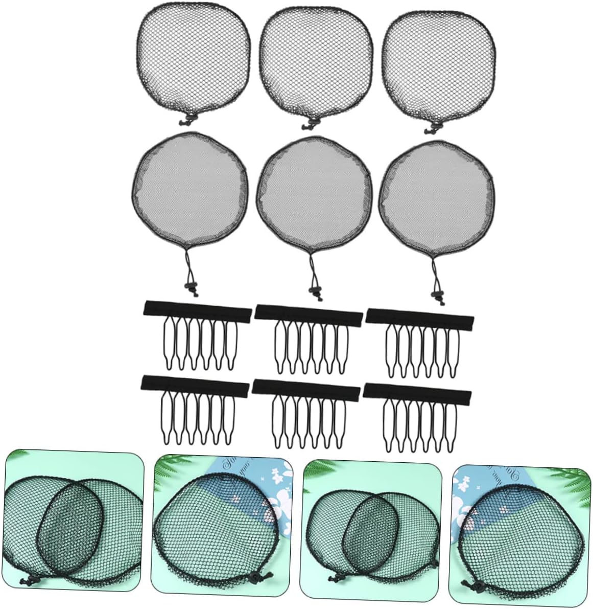 12pcs Wig Caps Elastic Hair Net Stretch Dome Caps Breathable Mesh Hair Nets for Buns