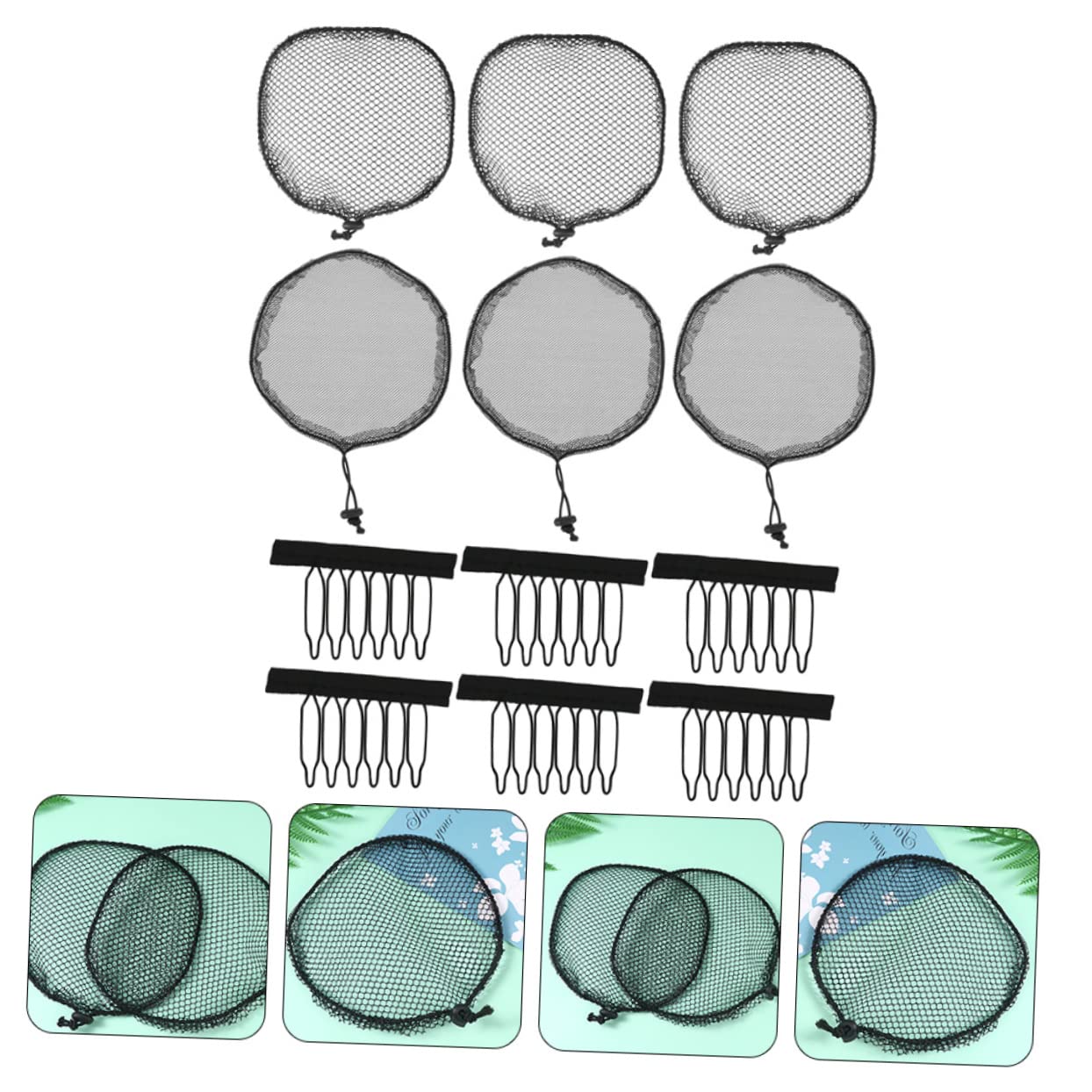 SOESFOUFU 12pcs Wig Caps Elastic Hair Net Stretch Dome Caps Breathable Mesh Hair Nets for Buns