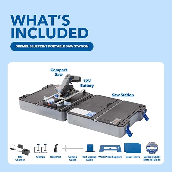Dremel Blueprint Portable Saw Station with 12V Brushless Compact Circular Saw and Multi-Purpose Cutting Case (CS12V-S1C)