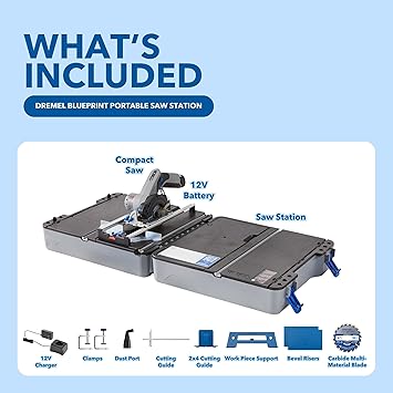 Dremel Blueprint Portable Saw Station with 12V Brushless Compact Circular Saw and Multi-Purpose Cutting Case (CS12V-S1C)