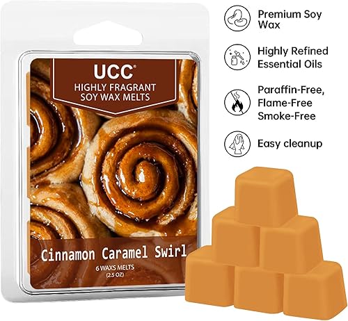 Miniatura 2 de UCC Cera natural fundida a base de plantas, fragancia fuerte, cubos perfumados de soja prémium de larga duración, tartas de cera derretida, cera