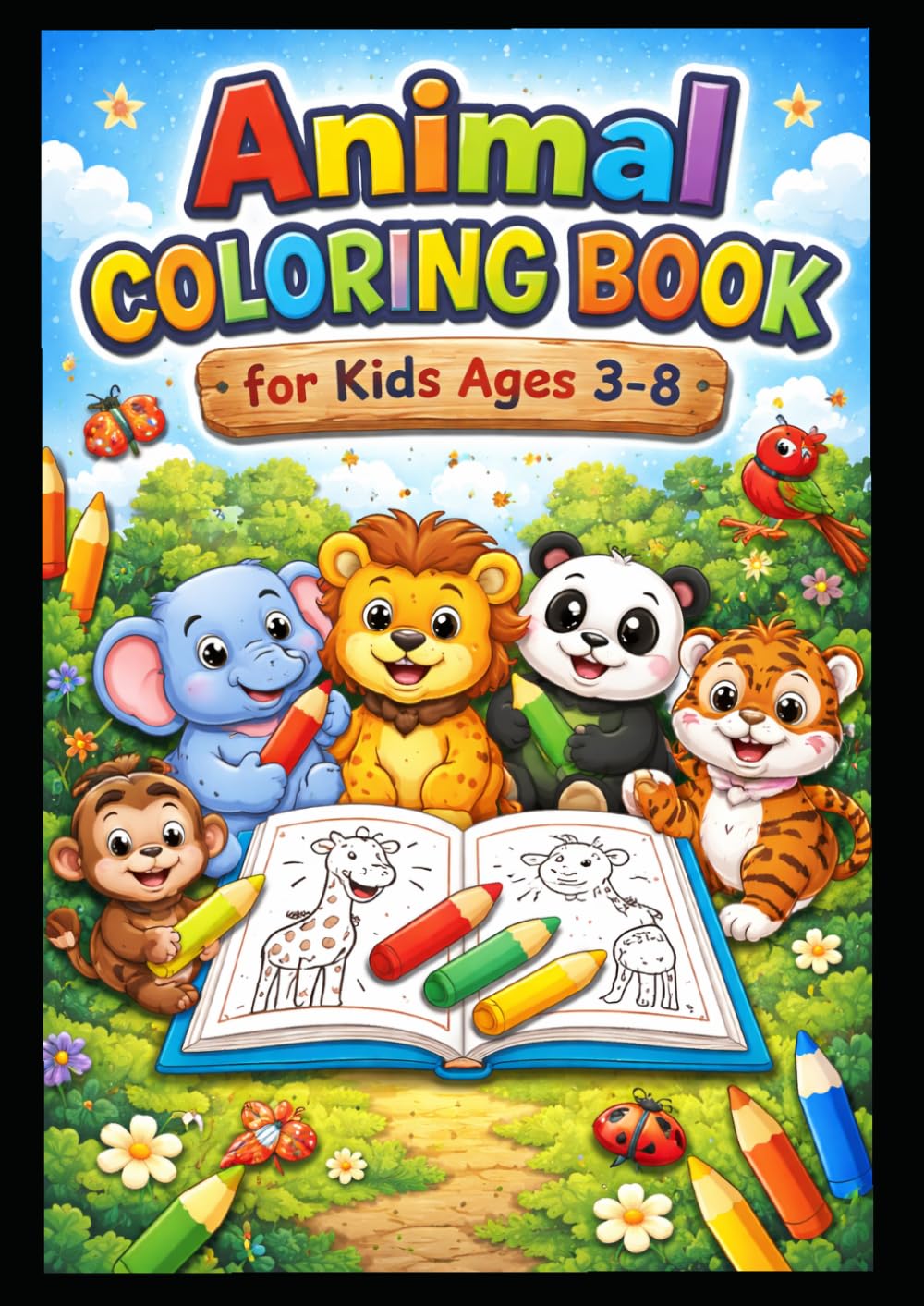 Easy Cute Animals Coloring Book for Toddlers and Preschoolers: Simple Animal Designs for Boys & Girls | Improve Creativity, Focus & Motor Skills