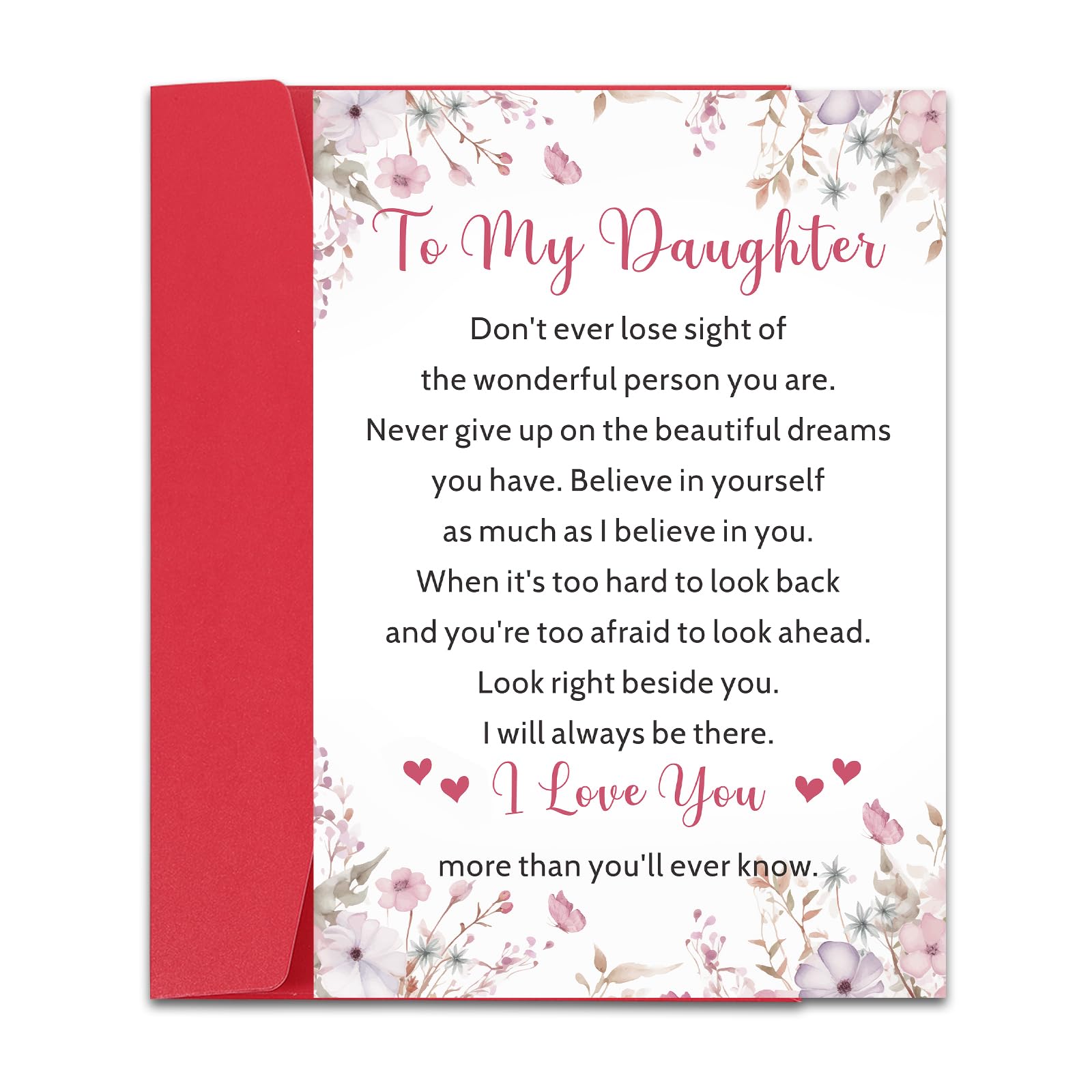 Daughter Birthday Card for Daughter Adult Christmas Card for Daughter Stocking Stuffers for Teen Girls from Mom Dad to Daughter Gifts Valentines Back to School Graduation Greeting Card for Daughter