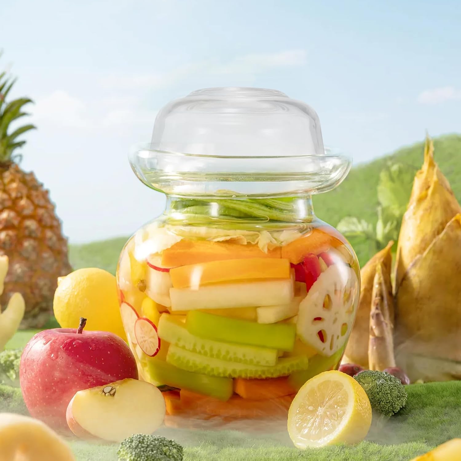 Pickle Jar Glass Lids Heavy Duty Food Jar Covers for Pickling Convenient Sealing Reusable and Easy to Clean for Jin Pickle Containers