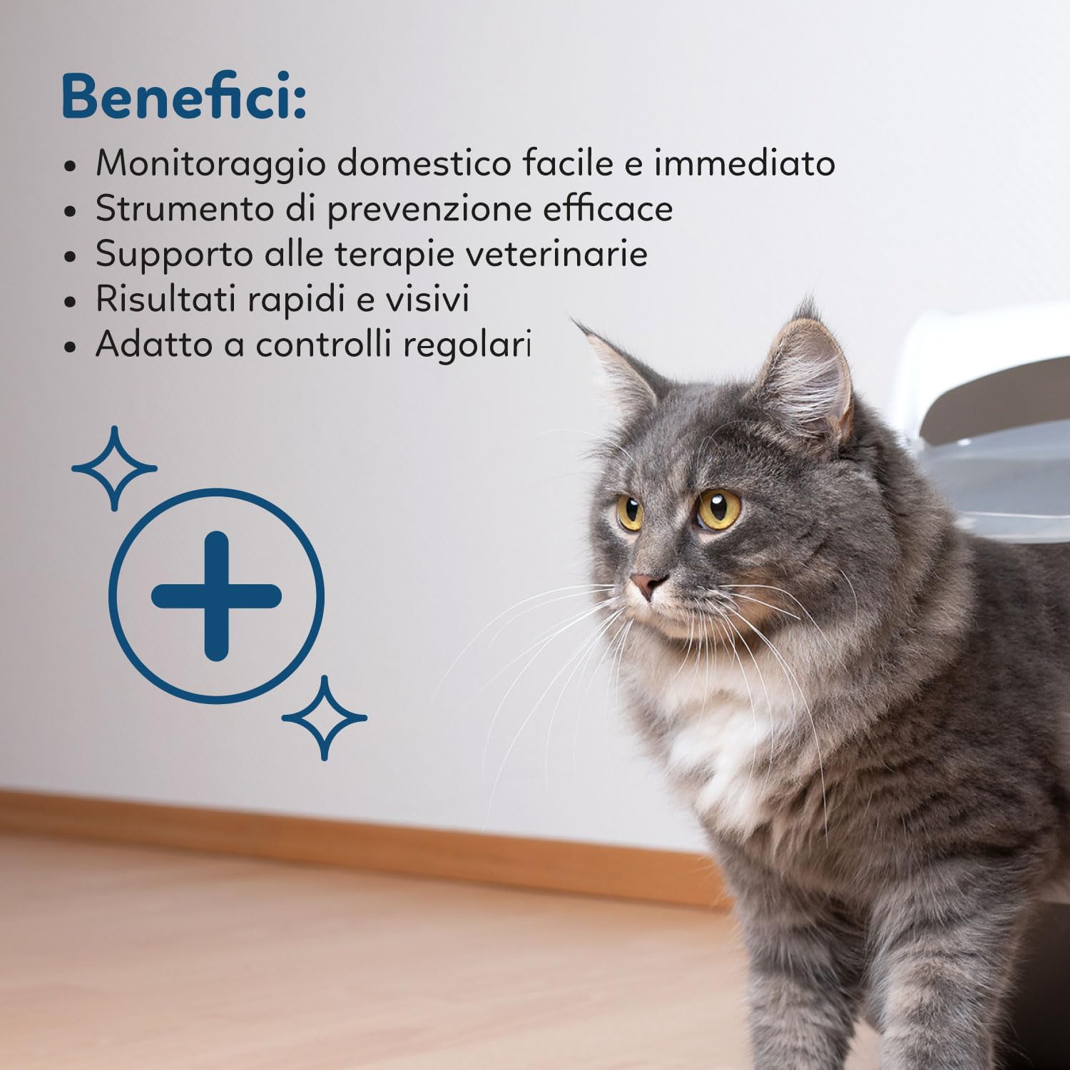 AQPET Catty Pure+ lettiera al silicio per gatti 6x5L (30 L) – con tecnologia Check-pH – cristalli reattivi al pH per il monitoraggio urinario – antibatterica, super assorbente e anti-odore