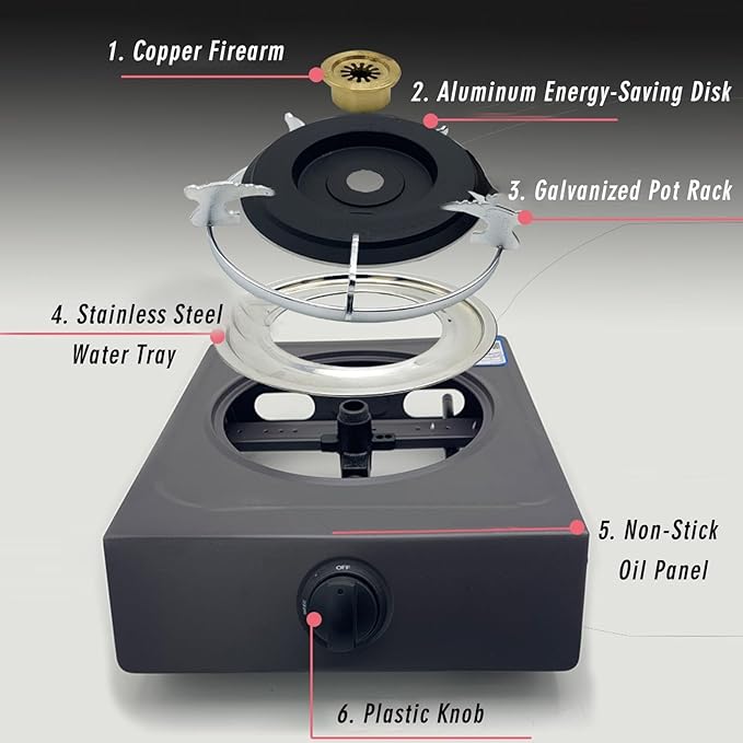 Estufa de gas portátil 1 puesto 30 cm De piso miniatura 7