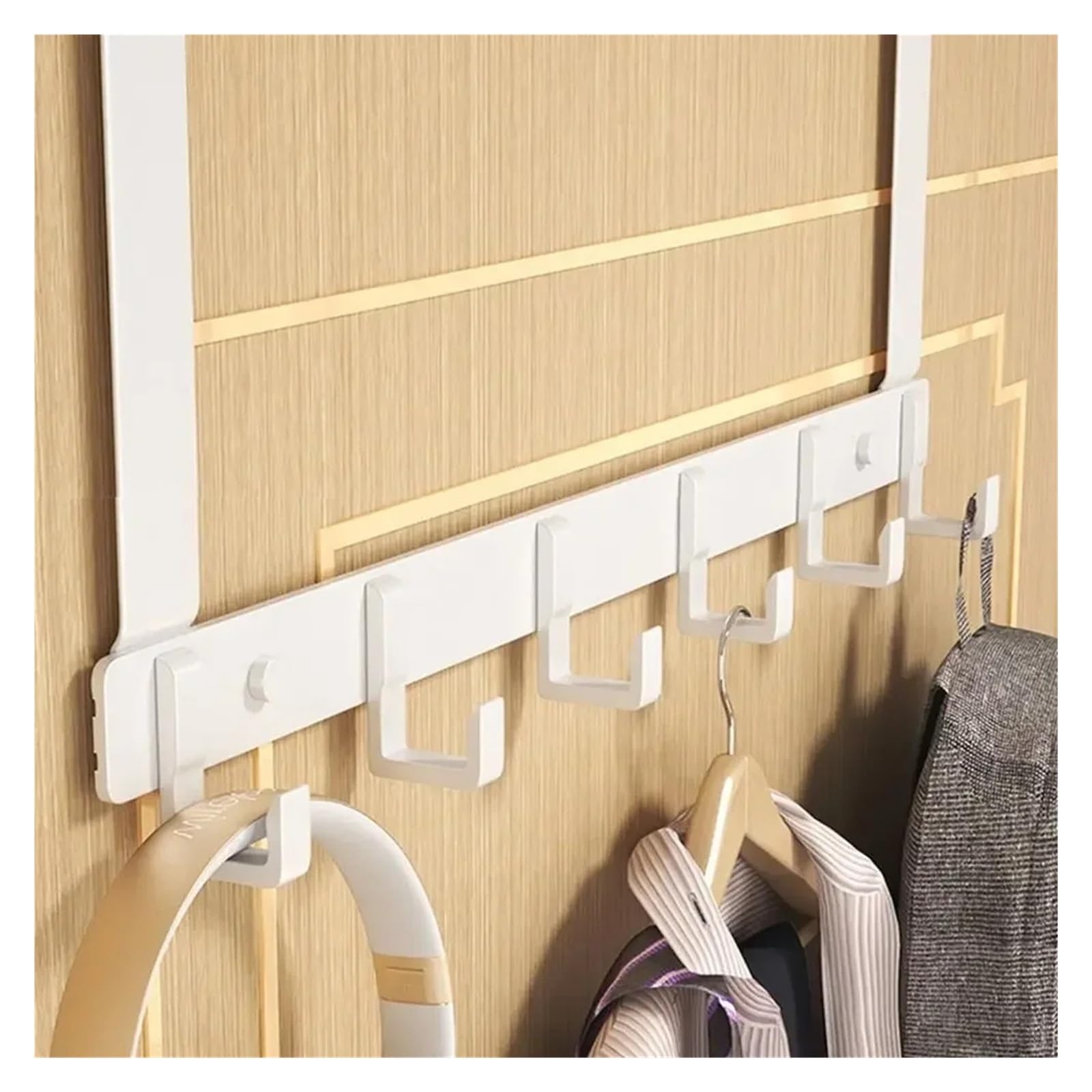 WEQYFDC Over The Door Hook Door Hanger Storage 6 Hooks