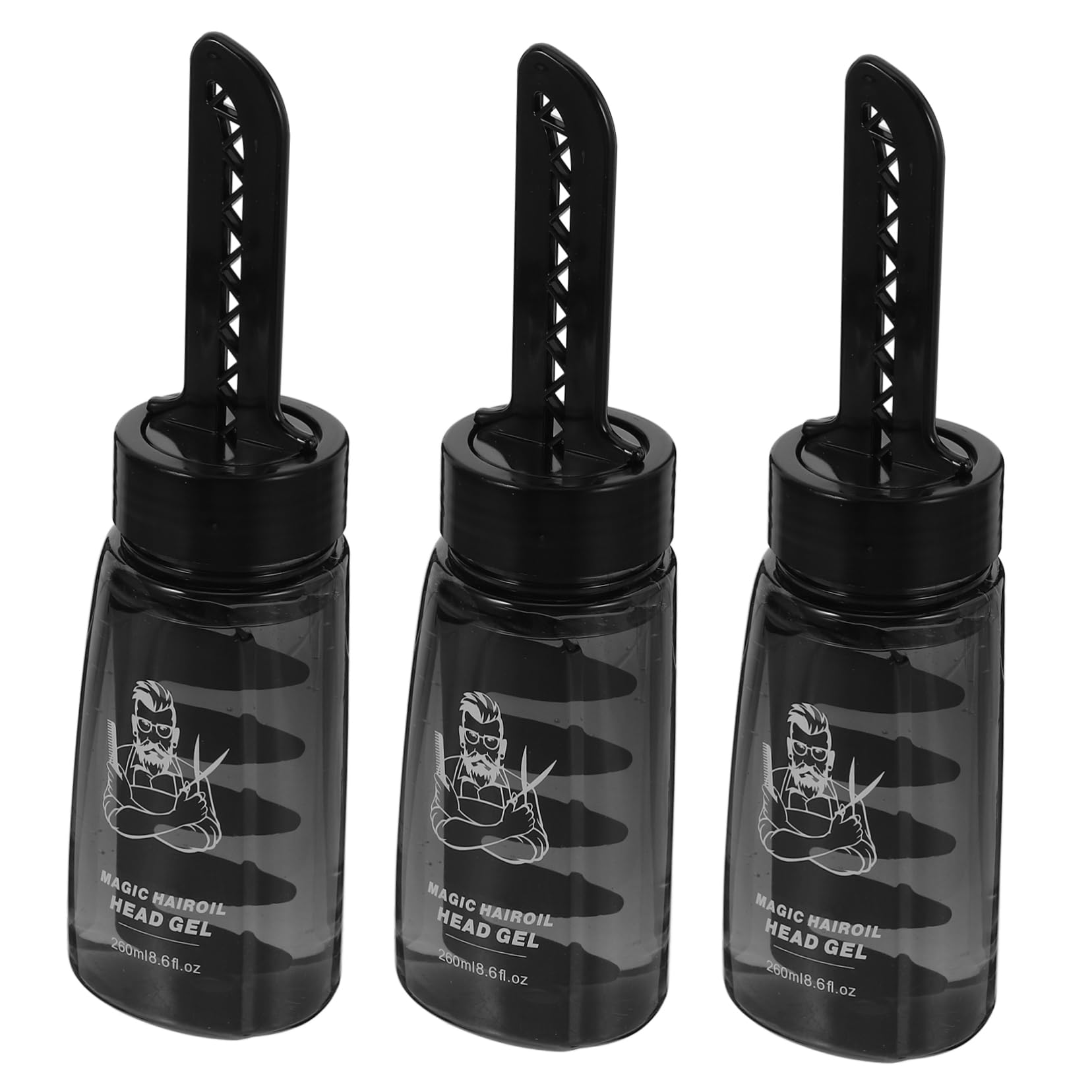 3piezas Botella De Gel Para Peinar Pelo Vacía Unidades Con Peine Rellenable Contenedor De Gel Cabello