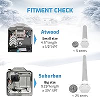Vista 4 de Varilla de ánodo para calentador de agua para RV, paquete de 2 unidades, 2 años de garantía, 9.25 x 3/4 pulgadas, NPT de magnesio premium, varilla