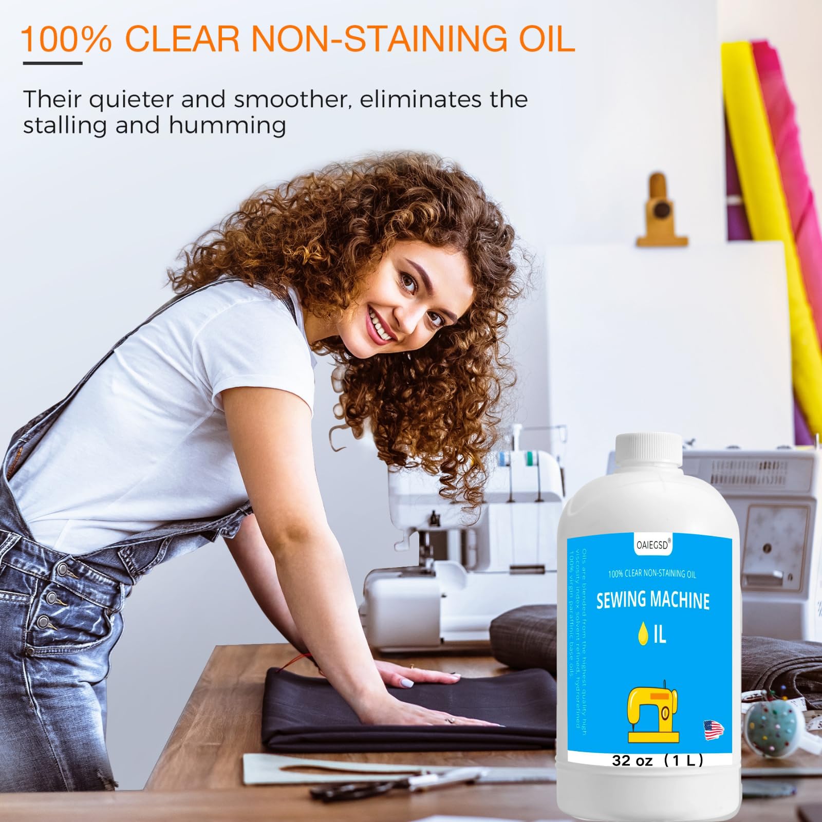 Aceite y lubricante para máquina de coser de luz fina de 4 onzas, aceite de máquina de coser comercial e industrial para lubricar partes móviles de maquinaria textil, accesorios para máquinas Serger