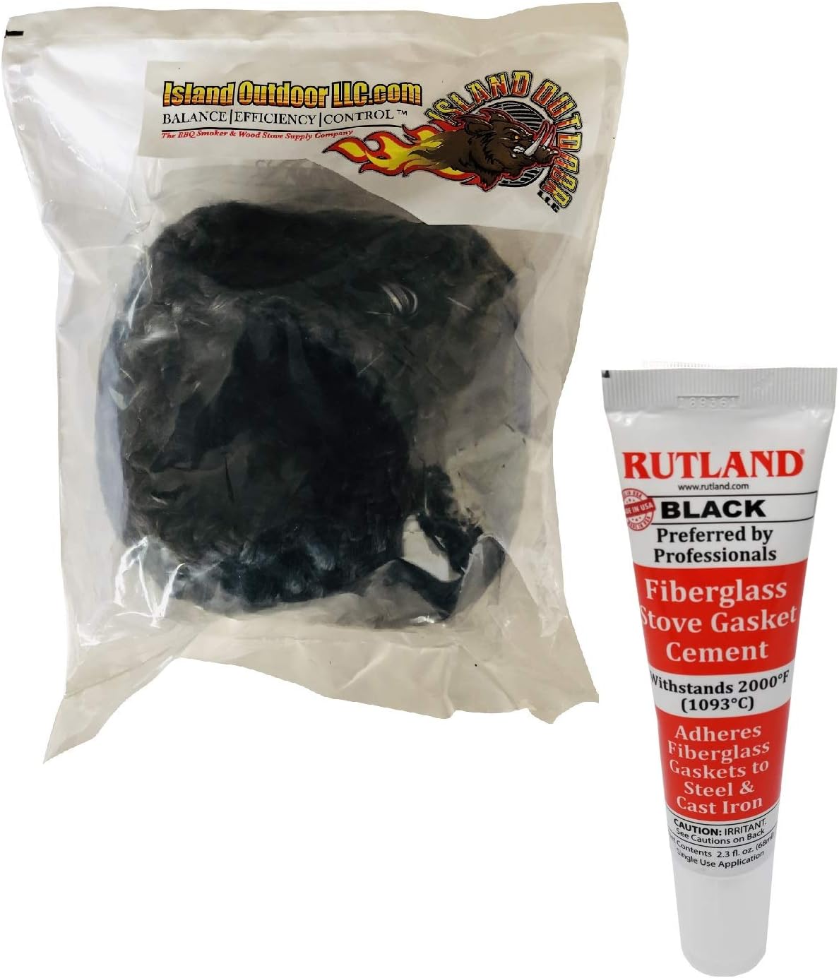 LavaLock Wood Stove Replacement Gasket & Glue for Woodburning Stoves Graphite