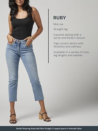 Jag Jeans Women's Ruby Mid Rise Straight Cropped Jeans Jeans