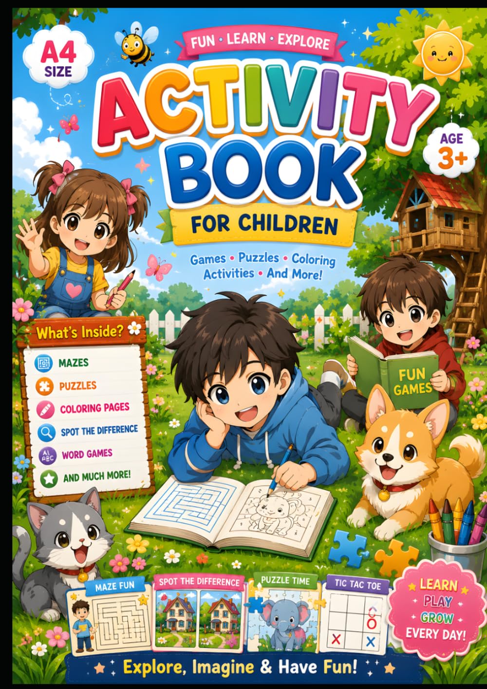 Activity Book for Children: Fun, Learn, and Play Every Day!