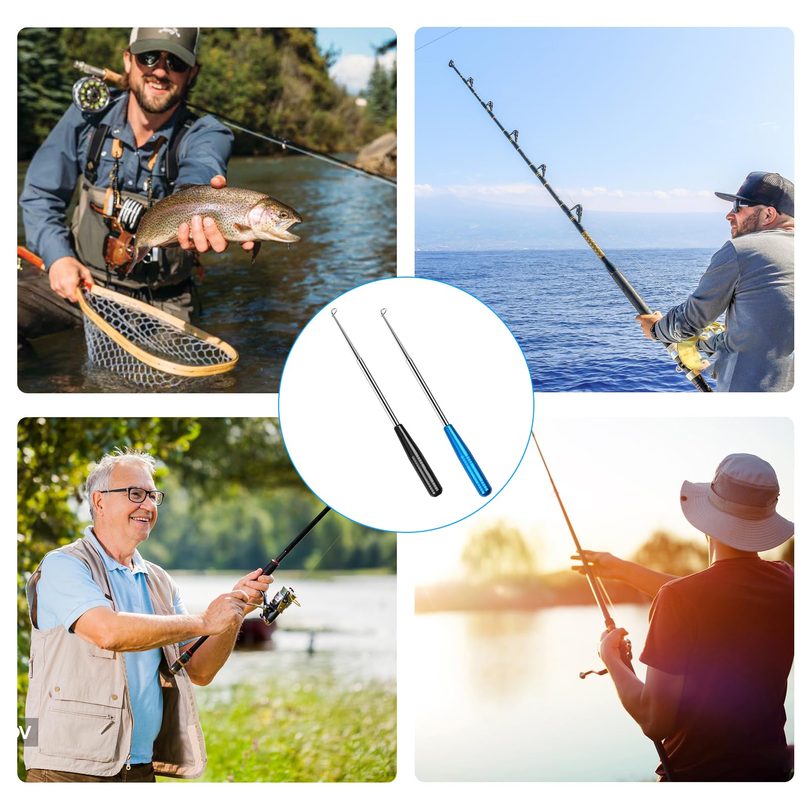 Removedor de Gancho Pesca Acero Inoxidable Extractor de Anzuelos con Tubo de Almacenamiento 17cm