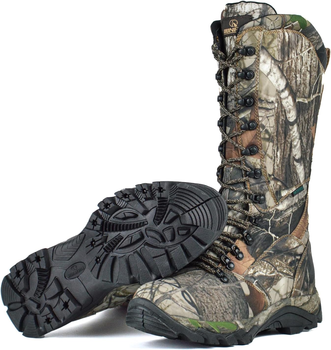 Men's 16" Snakeproof Hunting Boots Waterproof Side-Zip Mud Boots with Steel Shank, Non-slip Camo Boot for Outdoor Work