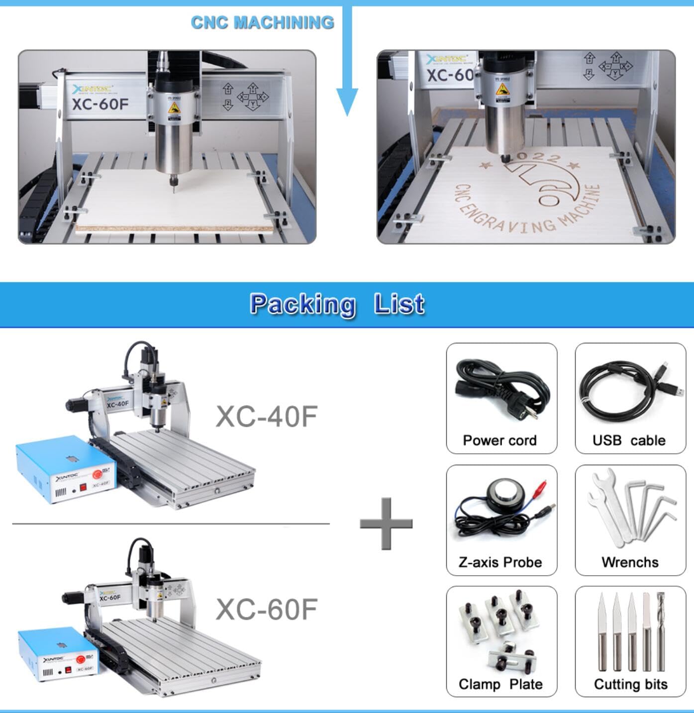 Router CNC 6040 XC60F con eje de 1,5 kW y guía lineal más precisa CNC fresadora y talladora 110 V o 220 V