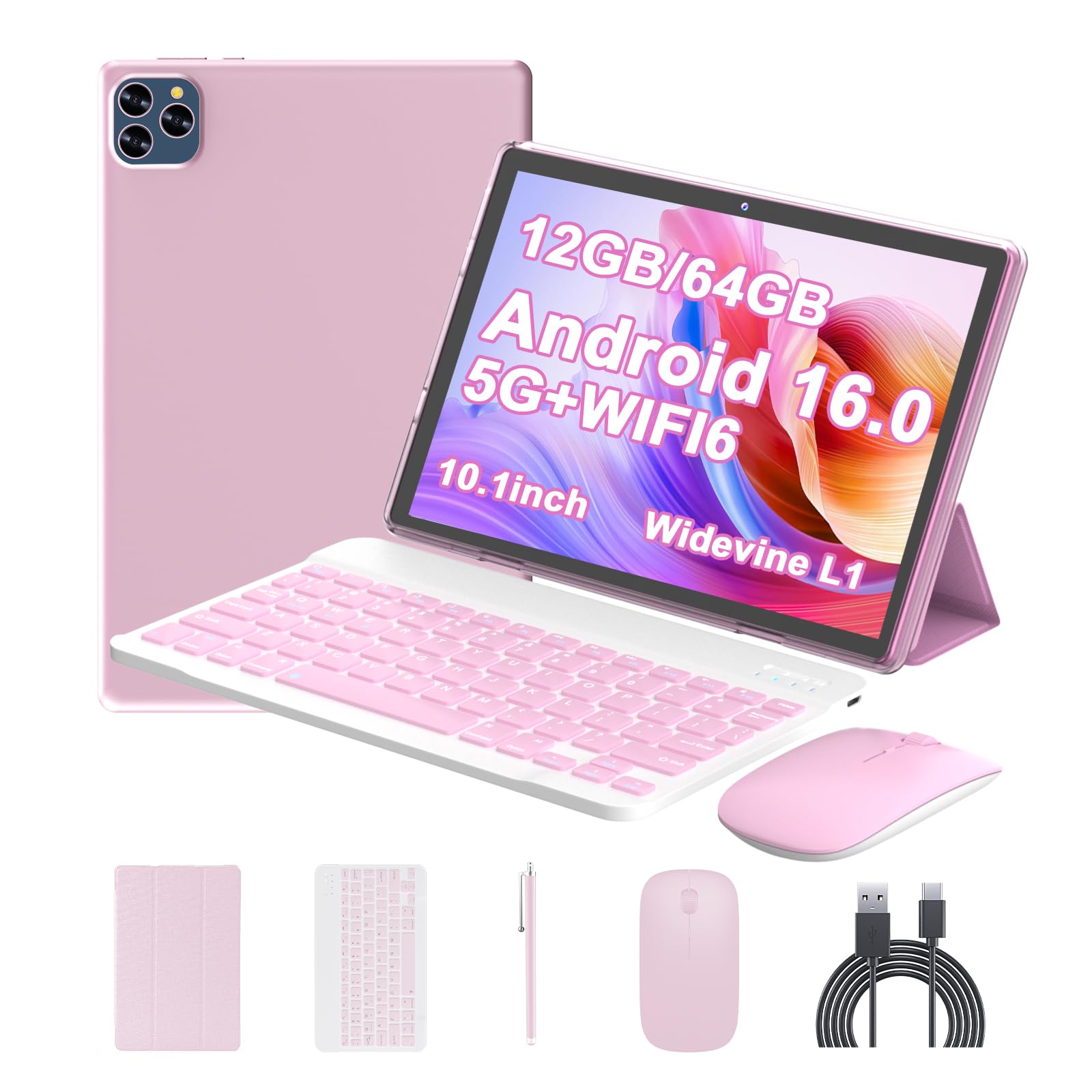 キッズタブレット Android16 10インチ 32＋64GB ピンク Amazon.com : ICONLINK Android 16 Tablet 10 Inch, 12(3+9) GB RAM+