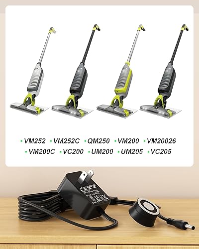 Miniatura 3 de FGIEU Cargador magnético para Shark VM252 compatible con Shark VM252 VM252C QM250 VACMOP Pro Cargador inalámbrico para fregona de piso duro