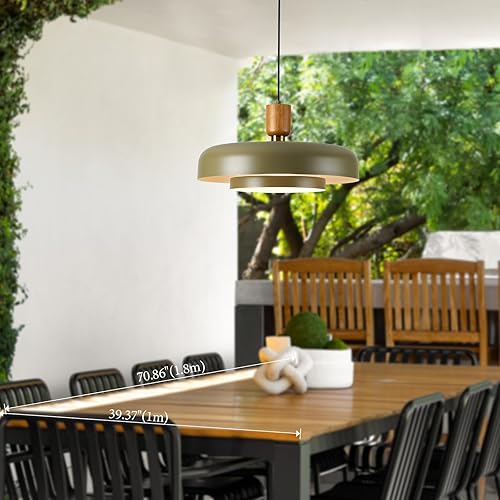 Miniatura 10 de TeHenoo Lámpara colgante blanca moderna, pantalla de 12.2 pulgadas, cadena de altura ajustable de níquel cepillado, acabado blanco mate con pantalla