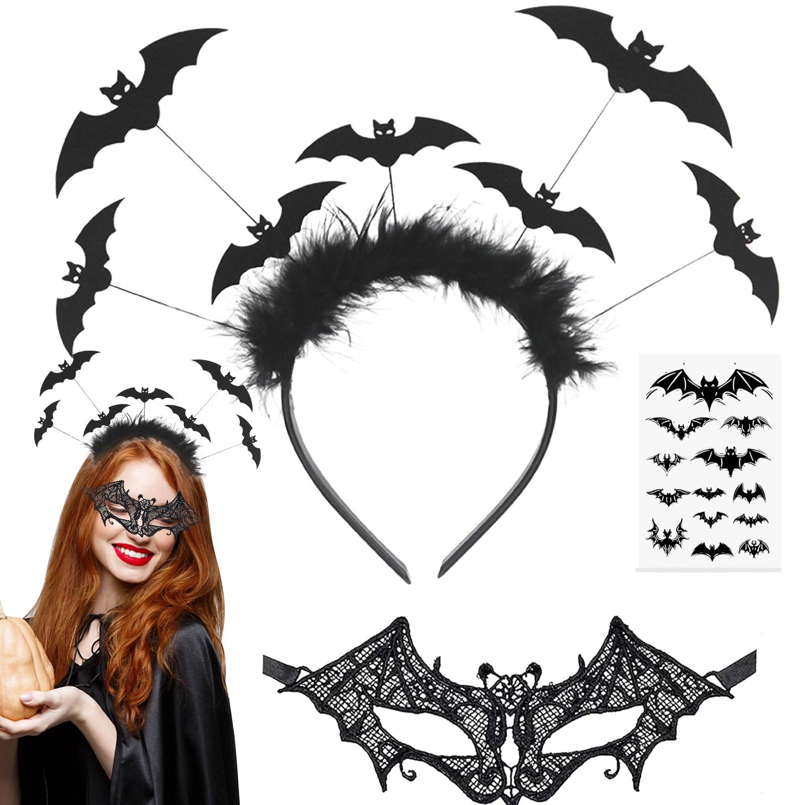HOWAF Tatouage visage de diable - Tatouages temporaires pour costume de carnaval et costume d'Halloween HOWAF Tatouage visage de diable - Tatouages temporaires pour costume de carnaval et costume d'Halloween