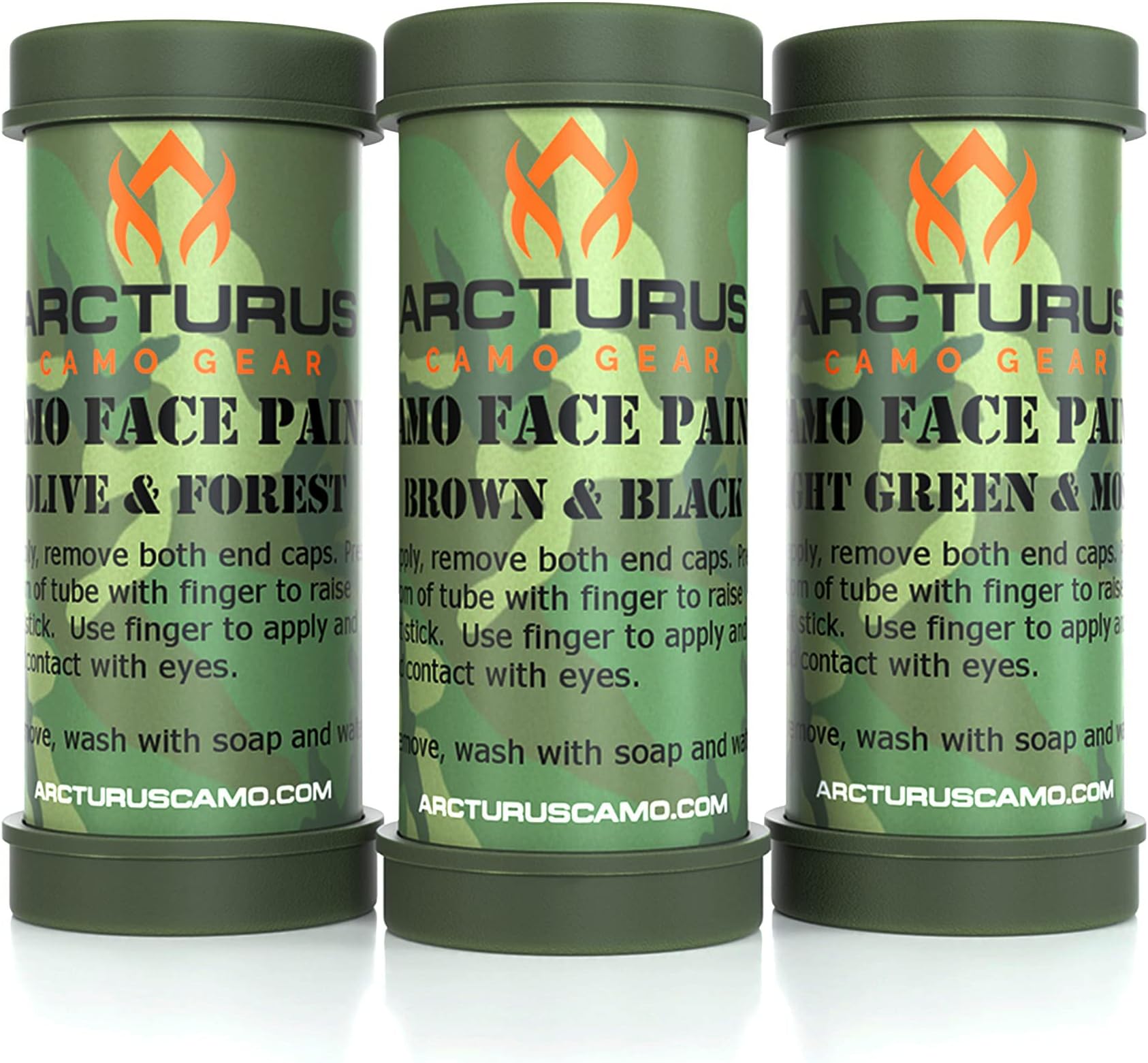 Camo Face Paint Sticks, 6 Color Camouflage Face Paint Kit in 3 Double-Sided Tubes, Woodland Camo Face Paint for Hunting, Airsoft, Paintball, Survival Gear & Tactical Use