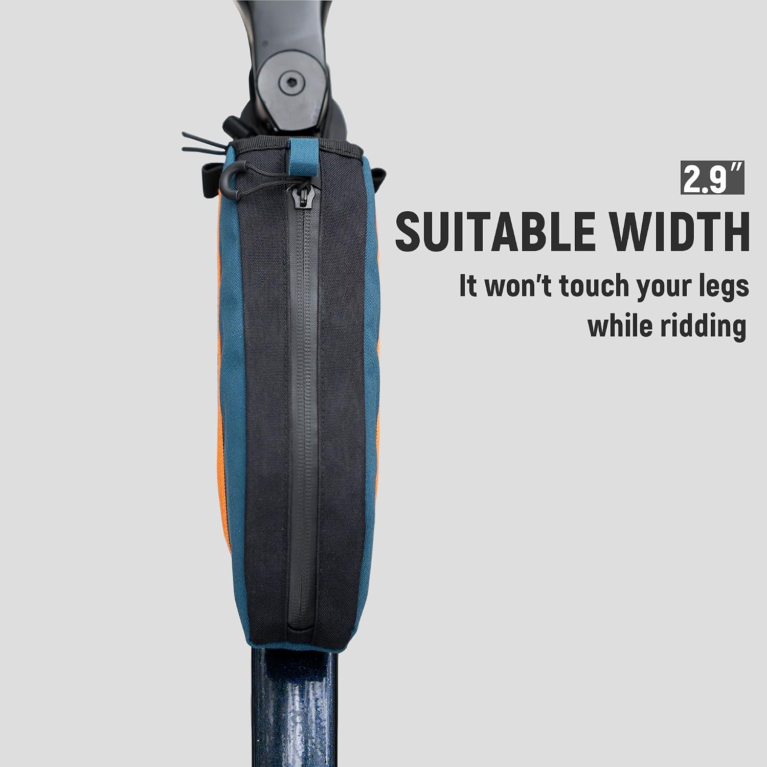 Bike Frame Bag, Top Tube Bike Bag, Slim Bike Top Tube Bag with Structured Shell Base, Water-Resistant 1L Storage for Road Bike, MTB and Daily Cycling Essentials