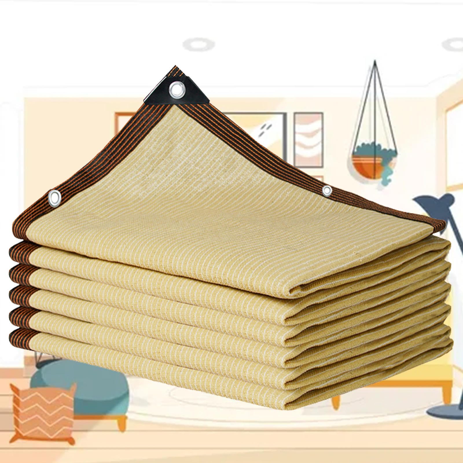 WQPMNYG Beige Sunshade Canopy 2.50x4.00m, Outdoor Shade Net with Eyelets, 90% UV Protection for Garden, Pool, Greenhouse Cover, Sun Blocking Fabric