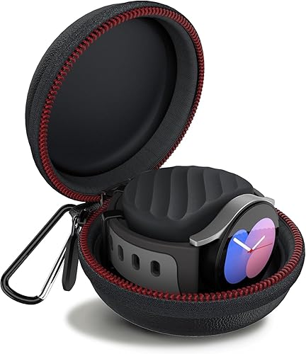 Soporte para cargador para Galaxy Watch 7/6, bolsa de transporte portátil de viaje EMallee funda protectora de almacenamiento y cargador USB-C para