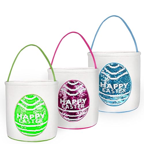 Cestas de Pascua para niños cesta de caza de huevos de Pascua cesta personalizada de lona de algodón bolsa de regalo y caza de huevos cesta de