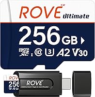 Vista 9 de ROVE Ultimate Micro SD Card microSDXC 128GB tarjeta de memoria con USB 3.2 tipo C lector de tarjetas 170MB/s C10, U3, V30, 4K, A2 para Dash Cam
