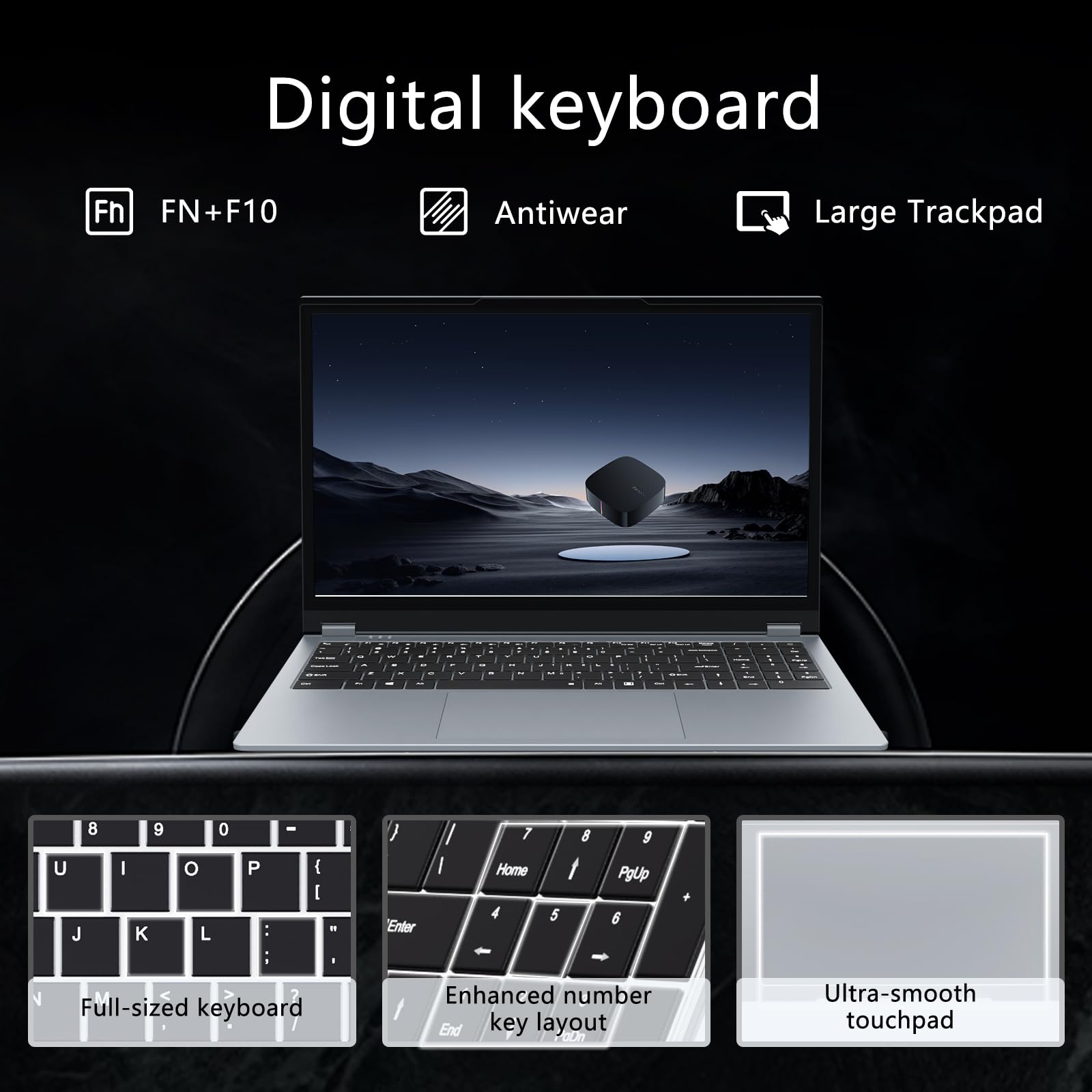 Ekonavi PC Portatile 2 in 1, Ryzen 3 3200U CPU 16 GB RAM 512 GB SSD, Notebook da 15,6 pollici con display 1920x1080, Win11 Pro Laptop, con RJ45, Type-C, USB 3.0 laptop ultra sottile e leggero