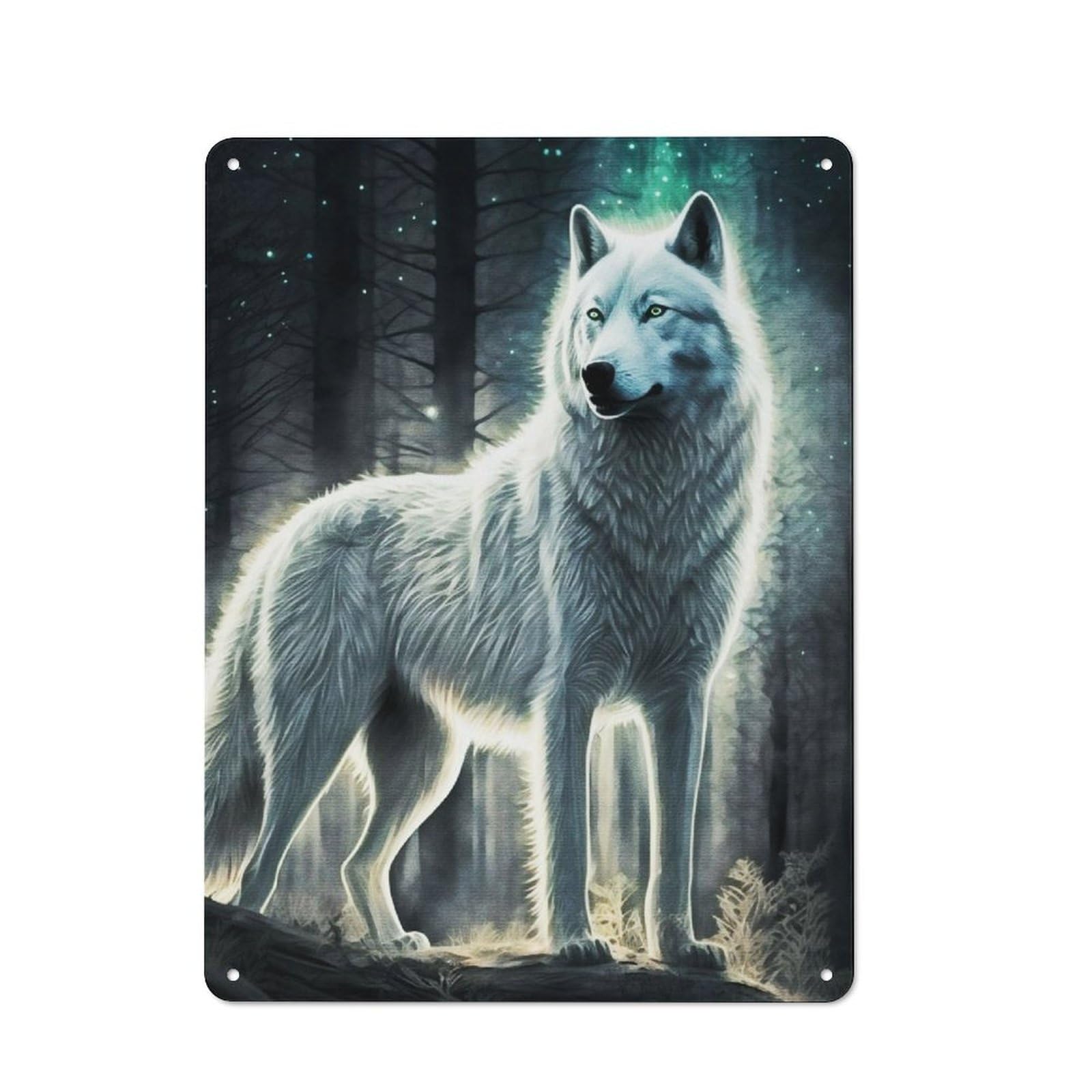 White Wolf Retro Metal Sign 40x30cm for Garden Room Or Summerhouse, A Decorative Metal Sign for Garden Rooms And Summerhouses