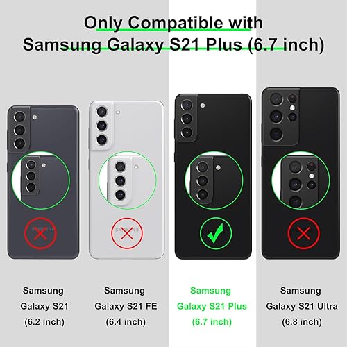 Miniatura 8 de Aitipy Funda para Samsung Galaxy S21 FE con 1 protector de pantalla, soporte de anillo de rotación de 360 integrado, borde chapado brillante de
