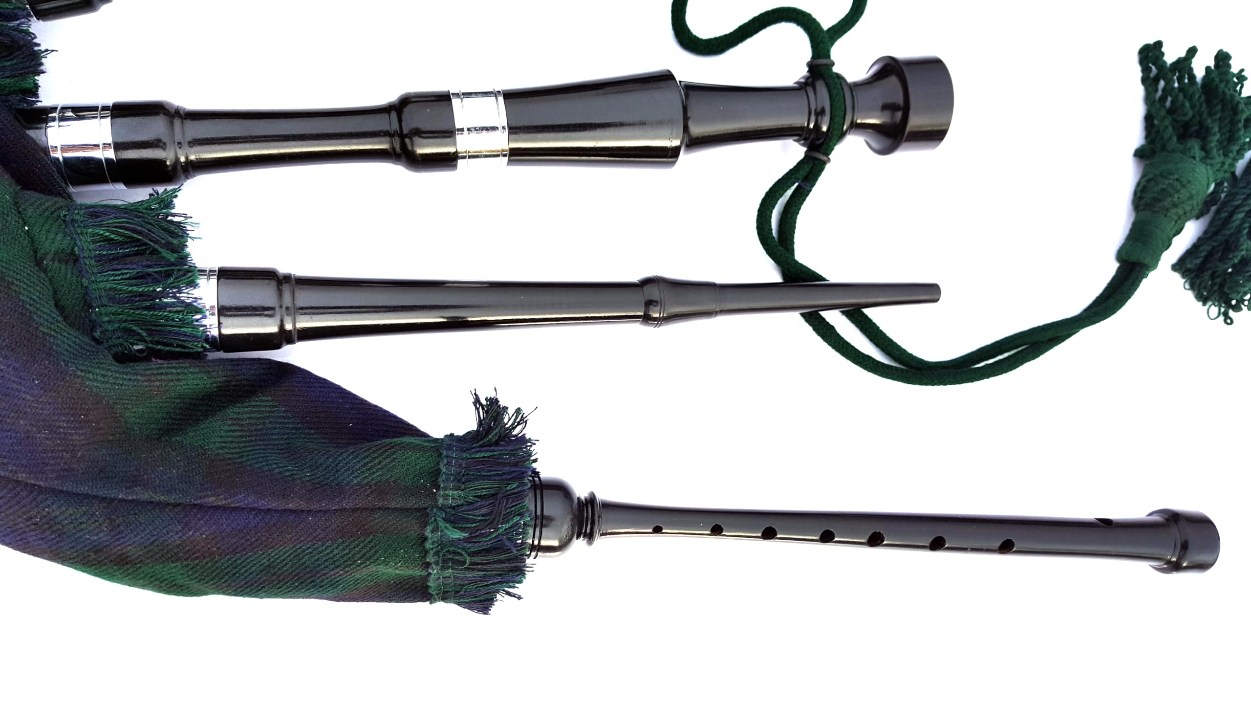 Scottish Highland Bagpipe - Half Silver Mounts Black Rosewood Plain Half Silver Mounts With FREE CASE