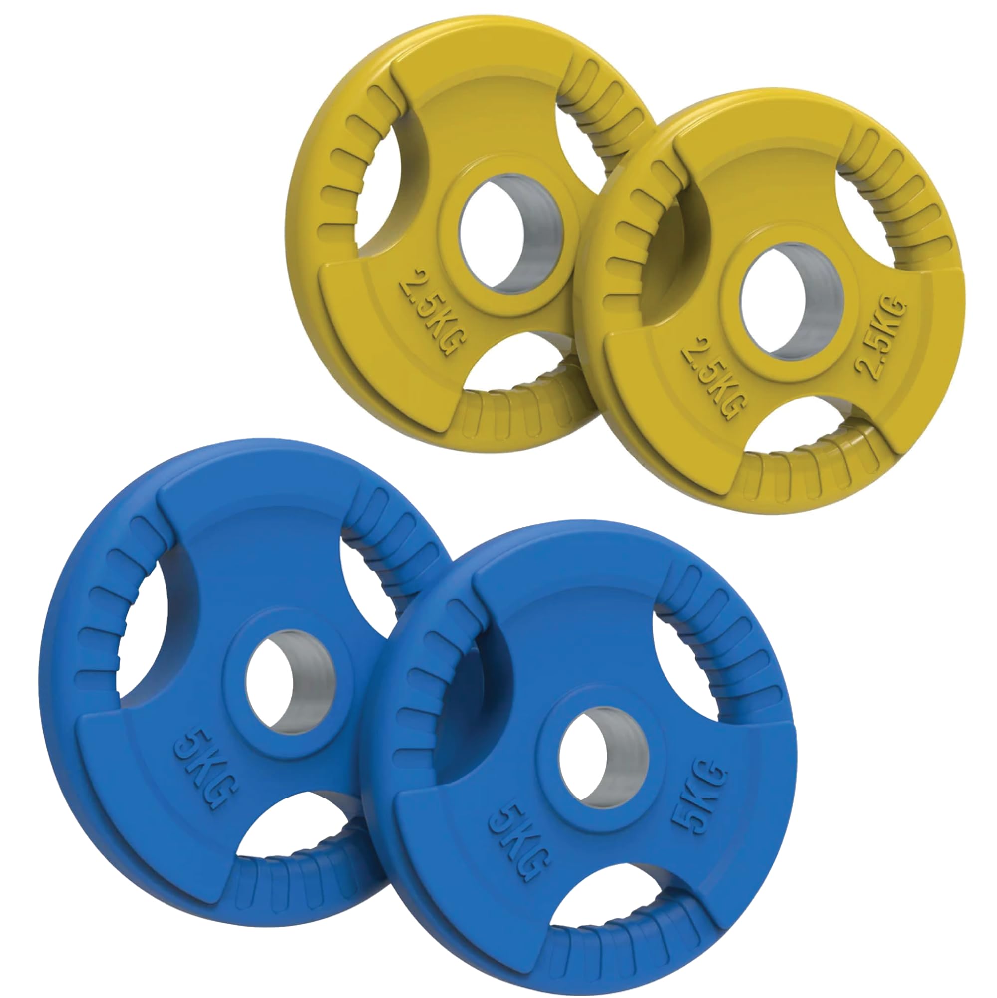 Olympic Tri-Grip Rubber Weight Plates Colour Pairs Sets 15kg SET