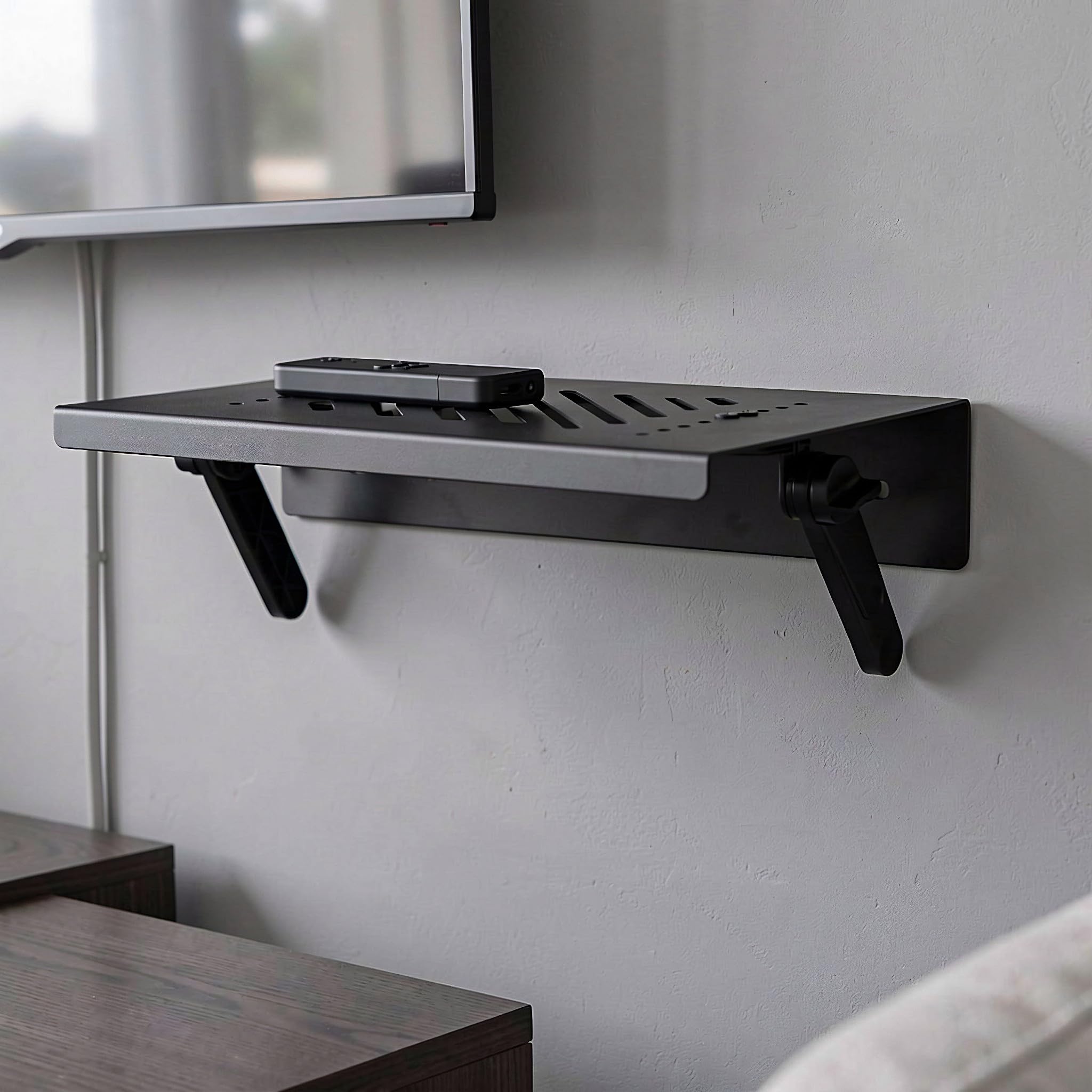 OSALADI Uchwyt ścienny na router, półka na projektor montowana na ścianie