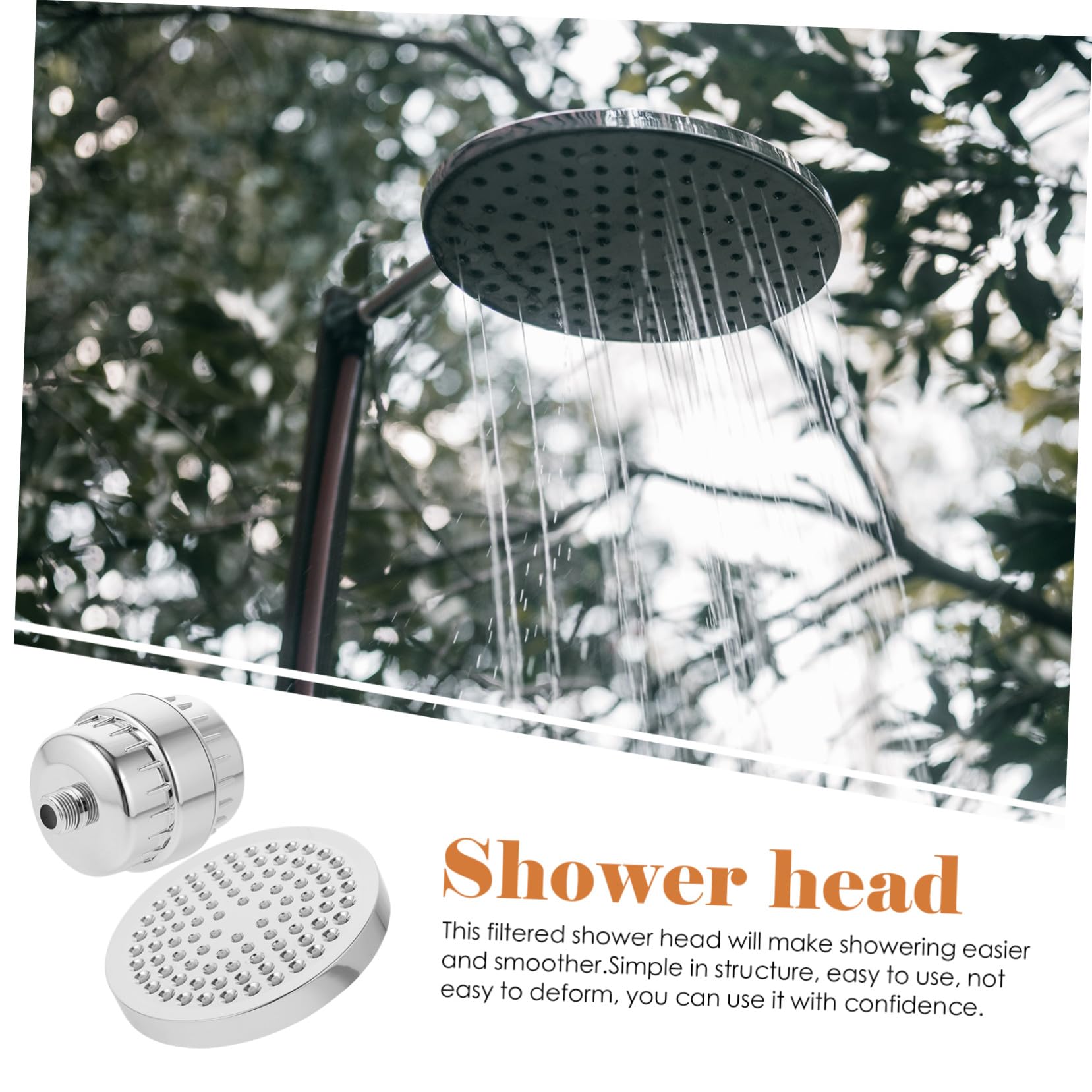 POPETPOP Filtro de Ducha Superior de 6 Pulgadas Rótula 360° y 15 Niveles | Agua Dura, Antical, Material ABS y Algodón, Filtración Multicapa, Suavizante, Cabezal Presurizado