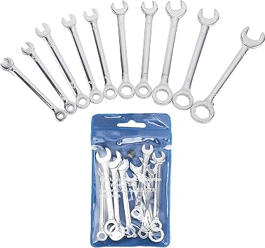 10PCS 4-11mm Mini Wrench Sets, Metric Combination Wrenches Open End & Box End Wrench with Portable Pouch, Dual-use Mini Ignition Spanner Repair Tool for Automotive Bike Industry Machine Home Appliance