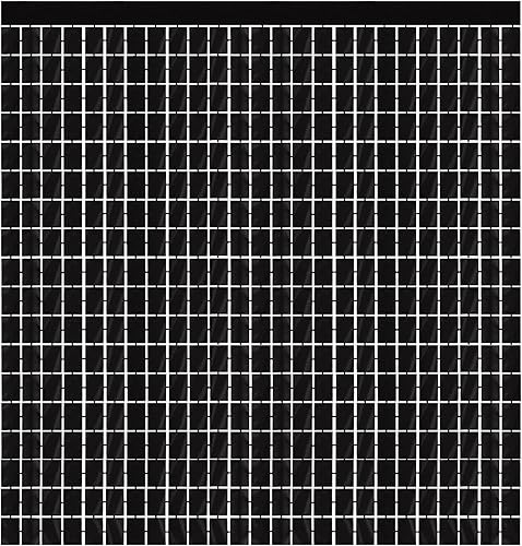 Miniatura 49 de GOER - Cortinas de tiras metálicas/oropel para fiestas, telón de fondo para fotos, Halloween, cumpleaños, graduaciones, Año Nuevo, decoración