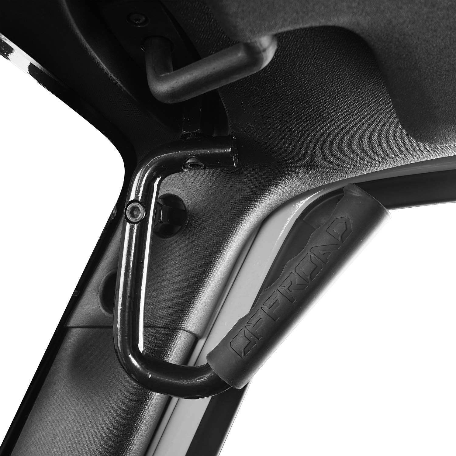 Hooke Road Black Front Grab Handles Grab Bars Compatible with Jeep JK Wrangler & Unlimited 2007-2018 - Pair (Offroad)