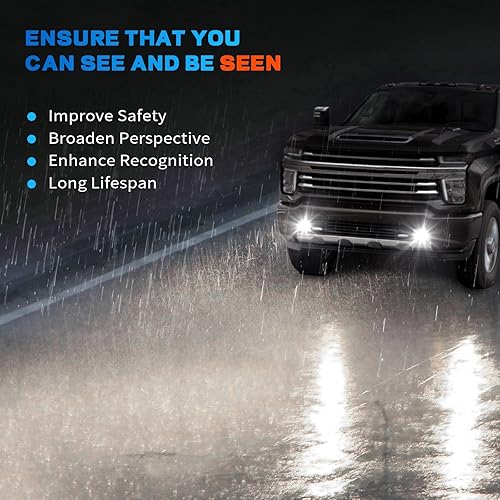 Miniatura 5 de SINYATO INDUST Faros antiniebla LED para Chevrolet Silverado 1500 2500HD 3500HD con lente transparente, kit de montaje de lámparas antiniebla